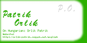 patrik orlik business card